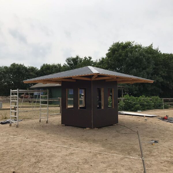 Horse feeding houses in Ganlose, Denmark