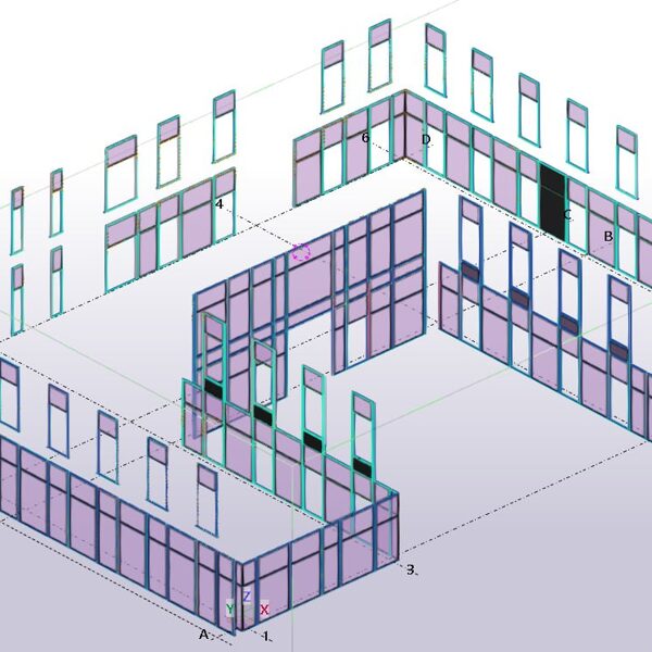 Office building glazed construction drawings. Valmiera, Latvia