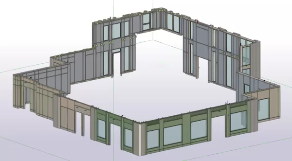 1.stāva alumīnija stiklotās fasādes ražošanas rasējumi, ~450m2, Elephant Park, Londona