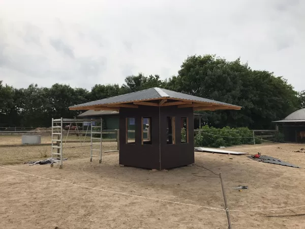 Horse feeding houses in Ganlose, Denmark