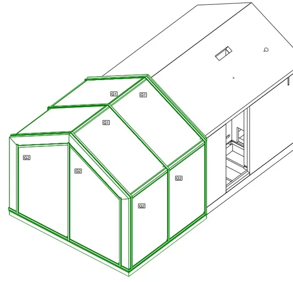 Guest house glazed construction drawings in Norway